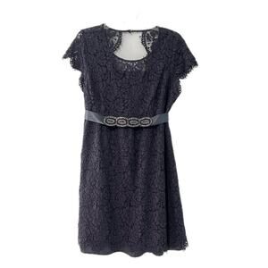 Jessica Simpson Maternity Blue Lace Overlay Dress Size Large Special Event Party